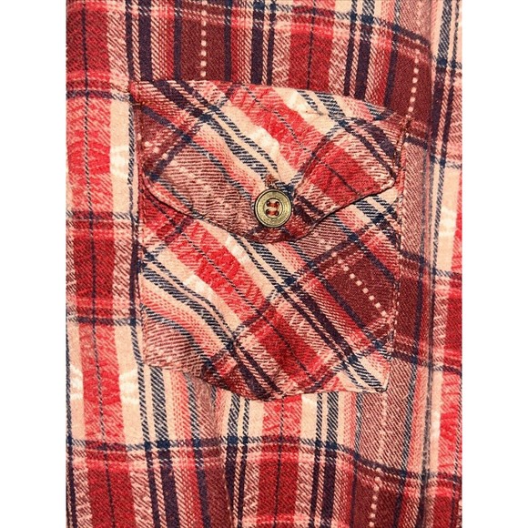 Angie Flannel Shirt Women Medium Red Plaid Long Sleeve Casual Collar Button Up - Picture 6 of 10